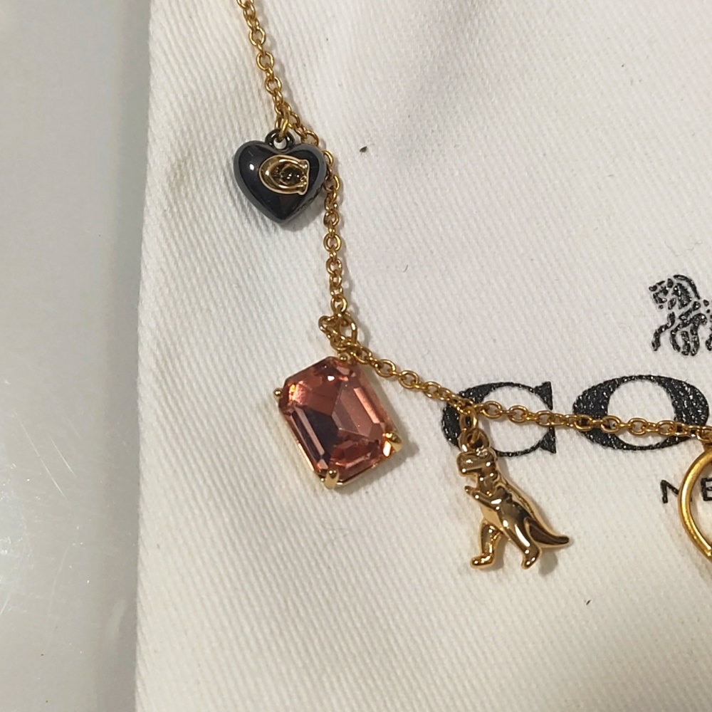 NWT COACH Mini Tabby Gold and Black Charm Necklace - Picture 6 of 10